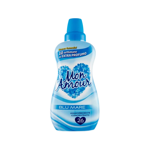 Felce Azzurra Mon Amour Ammorbidente Blu Mare 650 ml, flacone azzurro concentrato