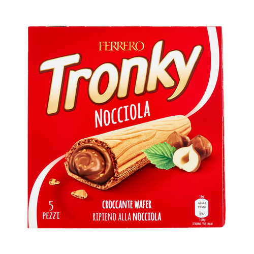Ferrero Tronky Nocciola 90 g, rood doosje met 5 wafels met hazelnootvulling