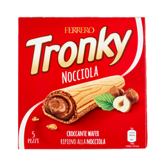 Ferrero Tronky Nocciola 90 g, astuccio rosso con 5 wafer ripieni alla nocciola