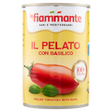 La Fiammante Pomodori Pelati al Basilico 400 g, latta di pomodori italiani con basilico fresco
