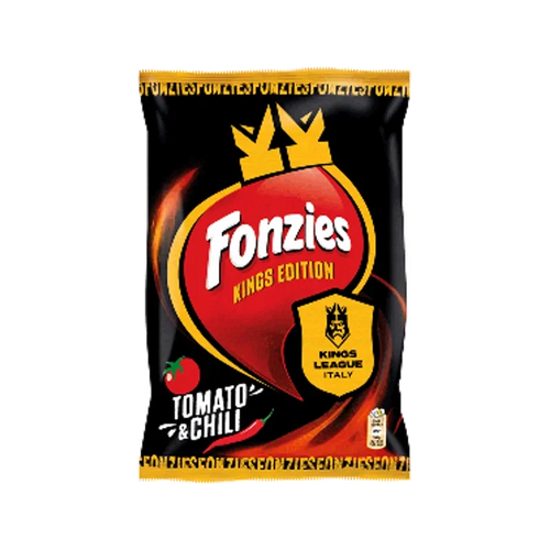 Fonzies Kings Edition Tomato & Chili 100 g, busta nera Kings League Italy