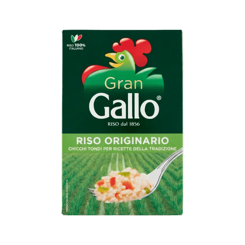 Gran Gallo Riso Originario 500 g, scatola di riso bianco a chicco tondo