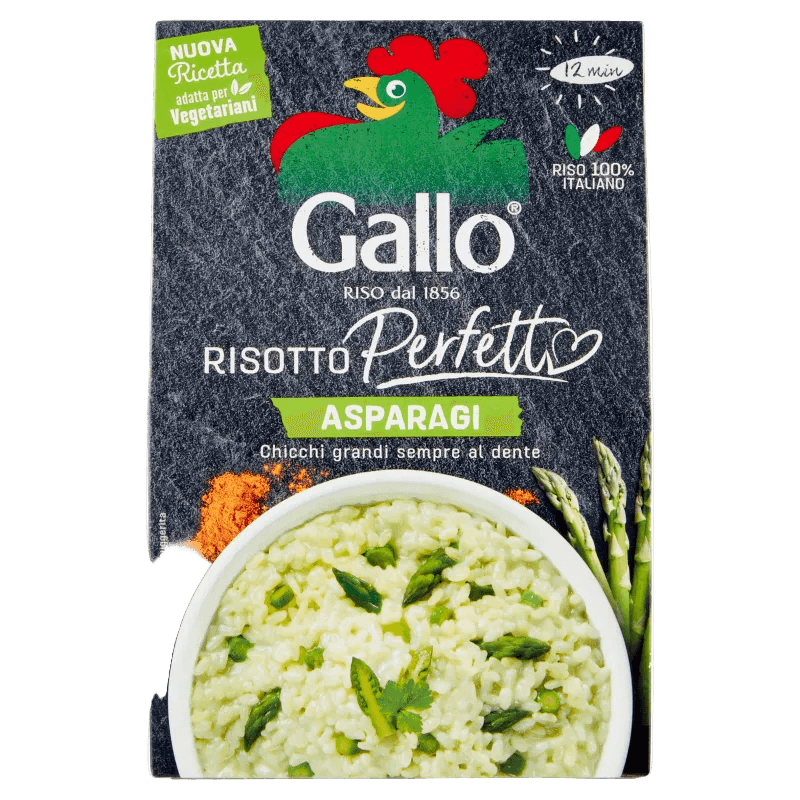 Gallo Risotto Perfetto met asperges 175 g, pak met groene asperge risotto