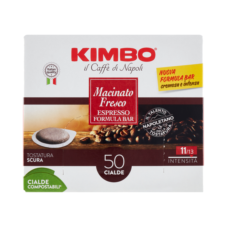 Kimbo Caffè Macinato Fresco Espresso – Formula Bar | 50 Cialde Compostabili - Koffie - Kimbo