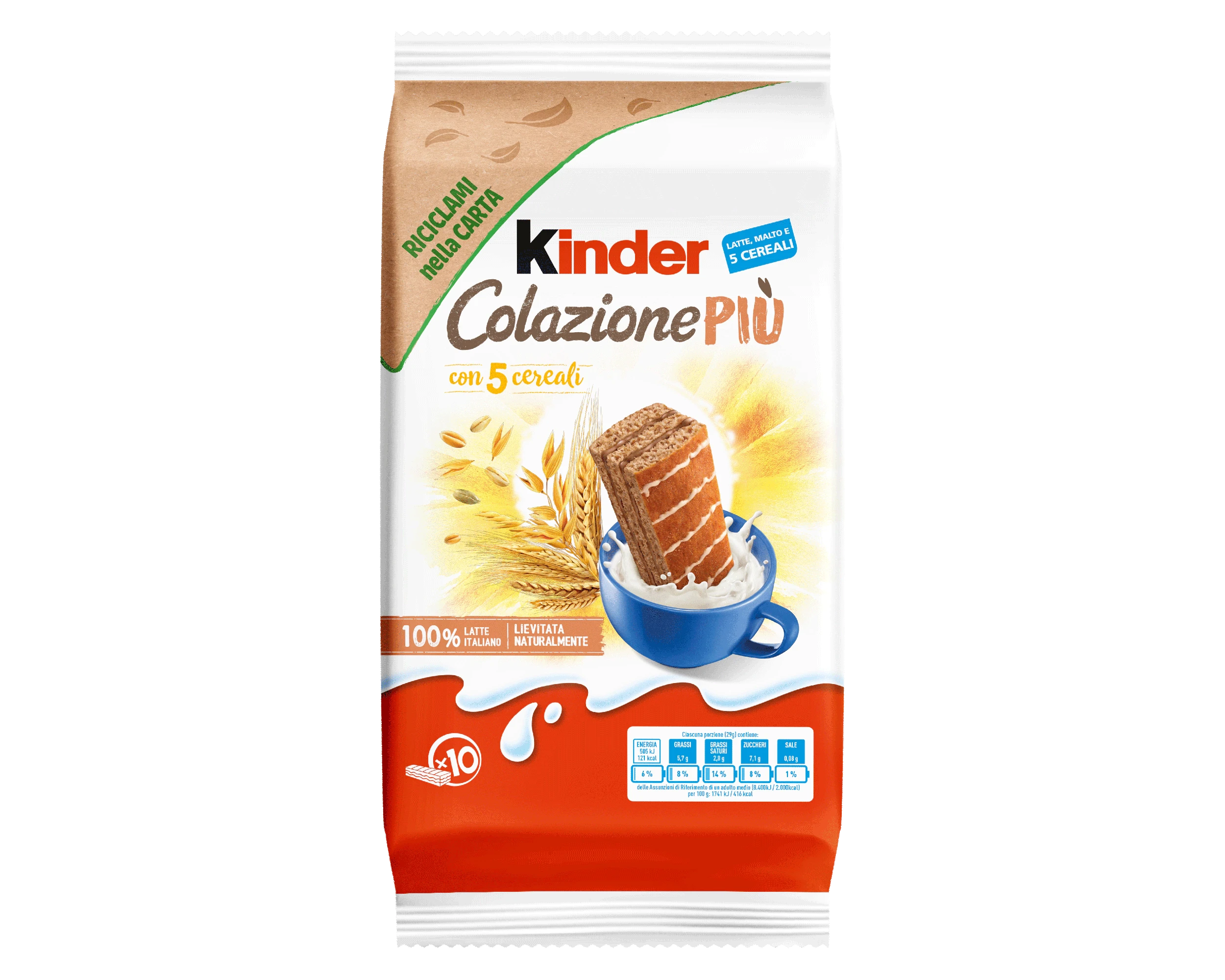 Kinder Colazione Più – 290 g (10 pz) - Merendine - Kinder