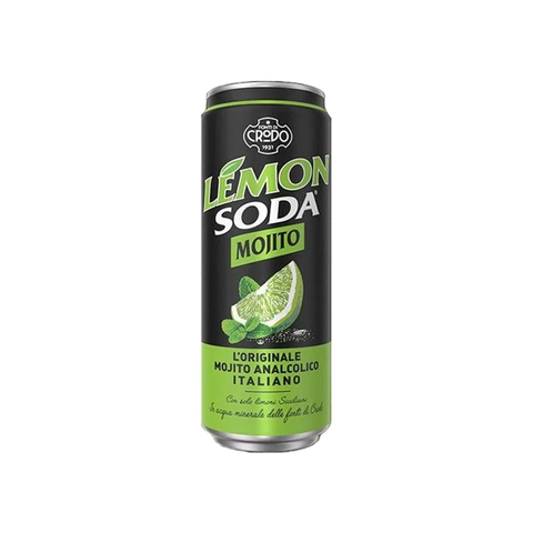 Lemonsoda Mojito 330 ml, lattina verde con lime e foglie di menta