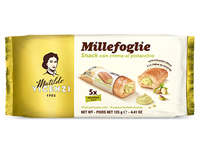 Vincenzi Minisnack Millefoglie al Pistacchio 5 pz - 125 gr