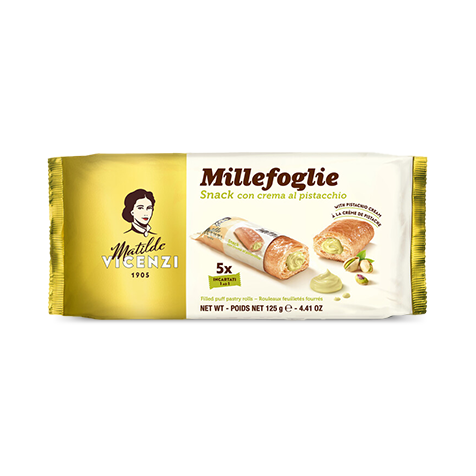Vincenzi Minisnack Millefoglie al Pistacchio 5 pz - 125 gr - Spesa da Antonio