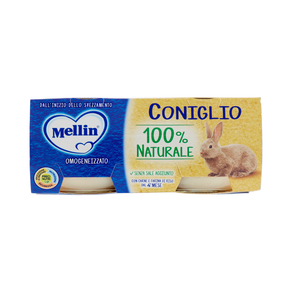 Mellin Omogeneizzato Coniglio 4 Mesi - 2 x 80 gr - Mellin
