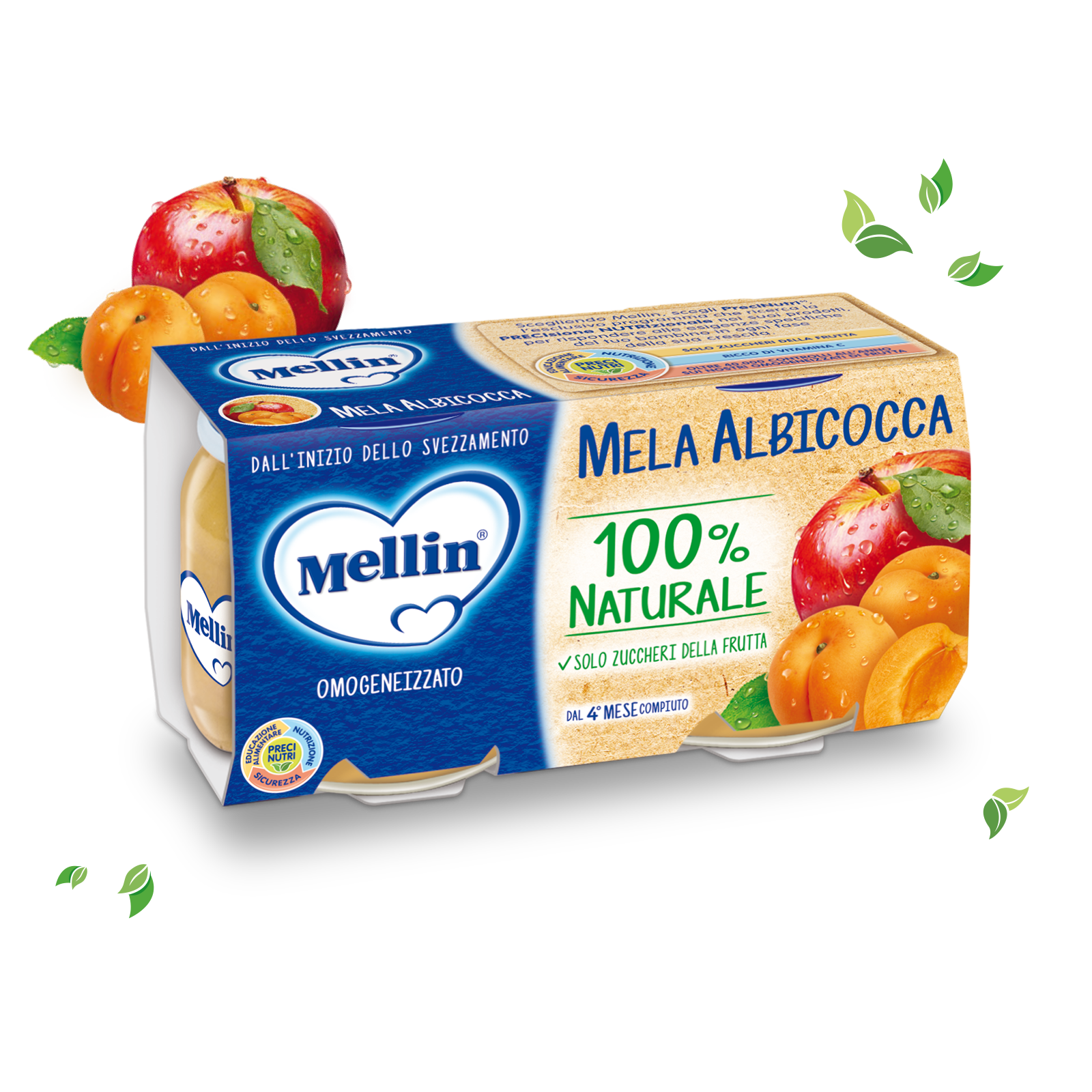 Mellin Omogeneizzato Mela e Albicocca 2 x 100 gr - Spesa da Antonio