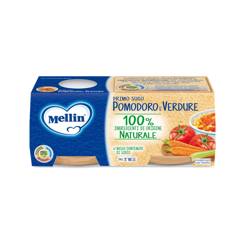Mellin Primo Sugo Pomodoro e Verdure - 2 x 80 gr - Mellin