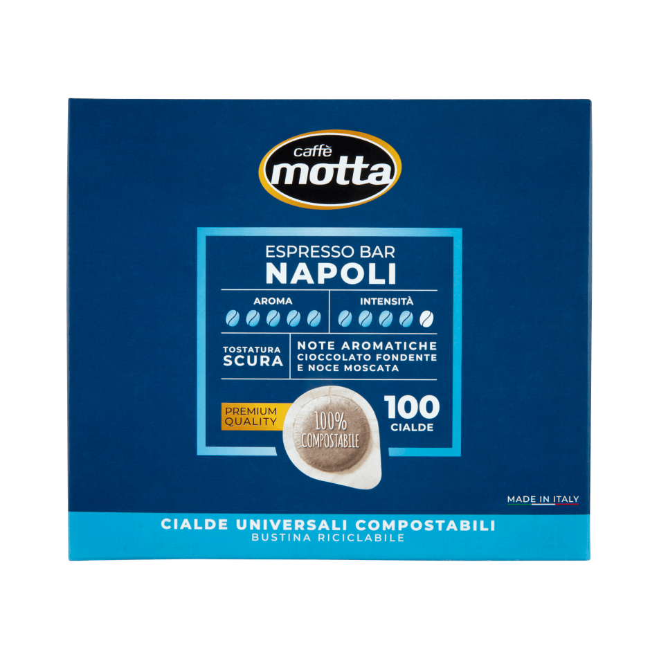 Caffè Motta Espresso Bar Napoli 100 cialde, blauwe doos met donkere branding