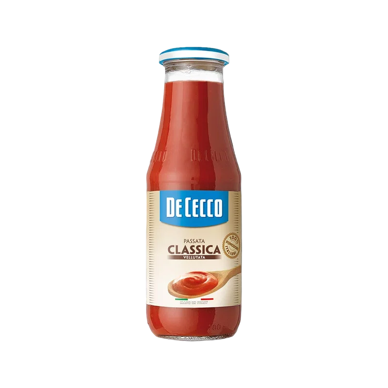De Cecco Passata di Pomodoro Classica 700 g, glazen fles gezeefde tomaten