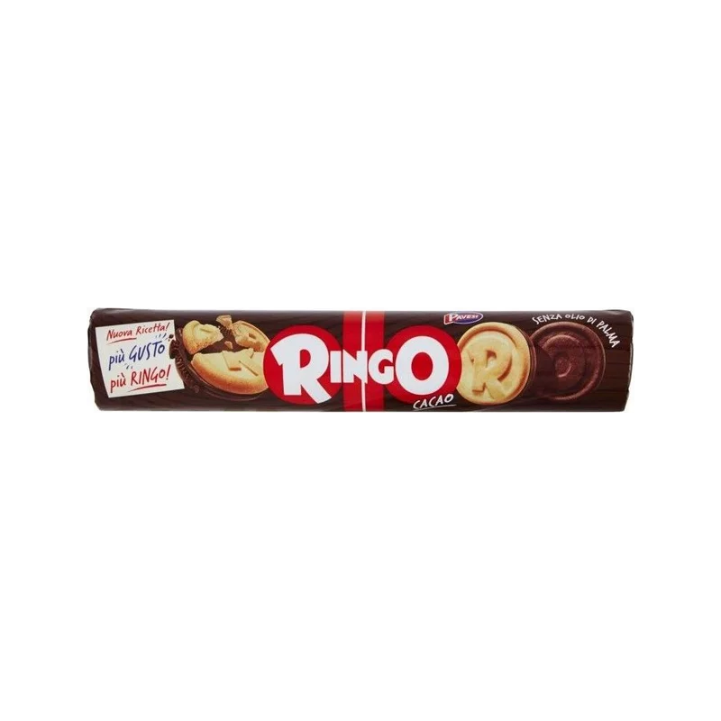 Pavesi Ringo Cacao 165 g, bruine koker met koekjes gevuld met cacaocrème
