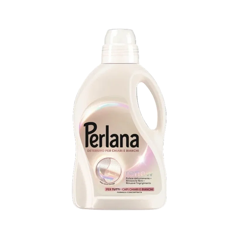 Perlana Renew wasmiddel voor lichte en witte was 1,4 L, ivoorkleurige fles met doseerdop