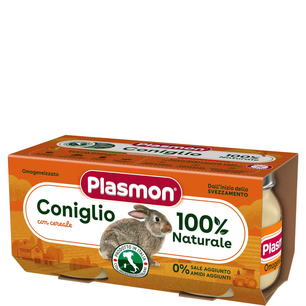 Plasmon Babyvoeding Konijn en Granen 6–36 Maanden 2 x 80 g
