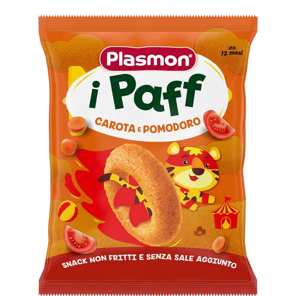 Plasmon i Paff Snack Carota e Pomodoro da 12 mesi – 15 gr -  - Plasmon