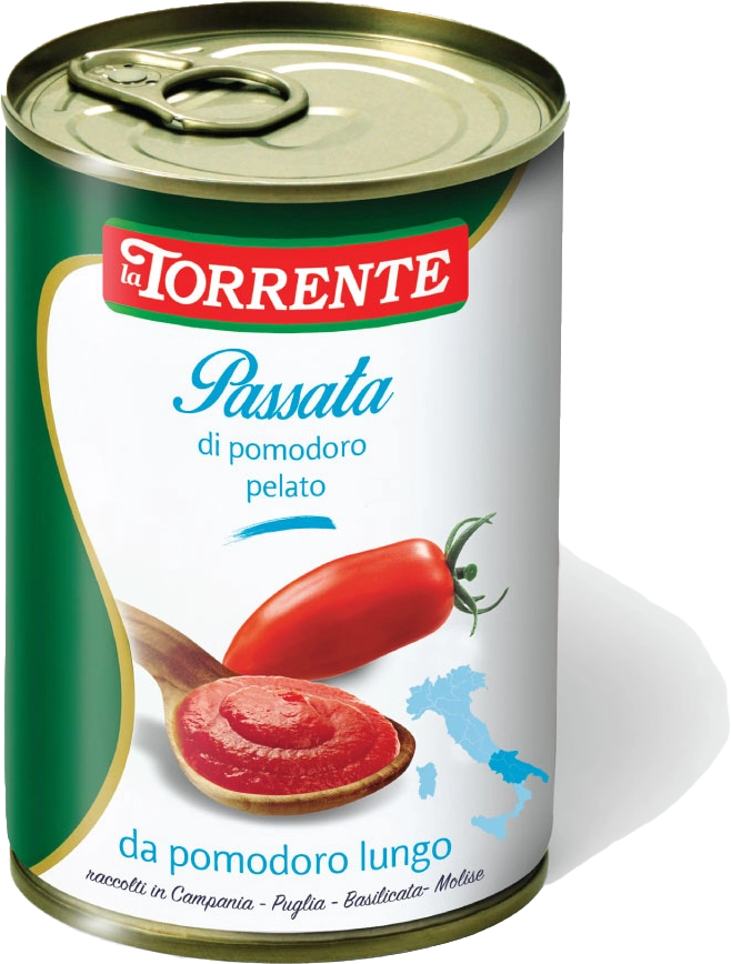 Passata di pomodoro pelato da pomodoro lungo 400gr - Passate e Pomodori in scatola - La Torrente