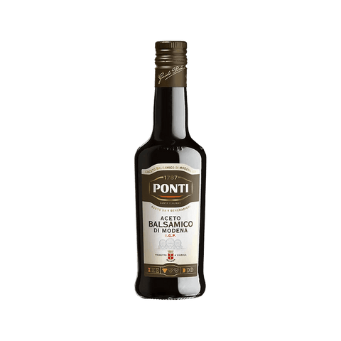 Ponti Aceto Balsamico di Modena IGP 500 ml, bottiglia scura con etichetta avorio e fascia marrone