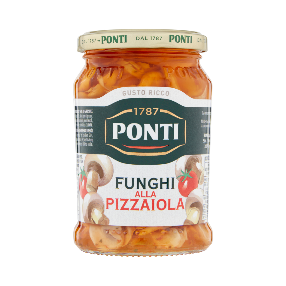 Ponti Funghi alla Pizzaiola 300 gr - Sottoli e Augurken / zuur - Ponti