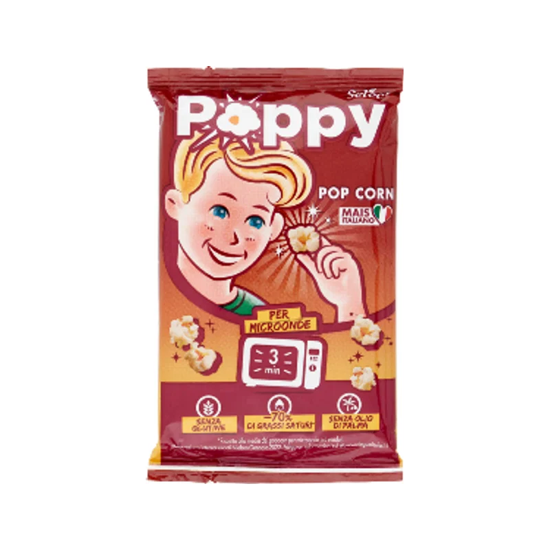 Poppy Mais per Popcorn 250 g, doosje gele maiskorrels om popcorn van te maken