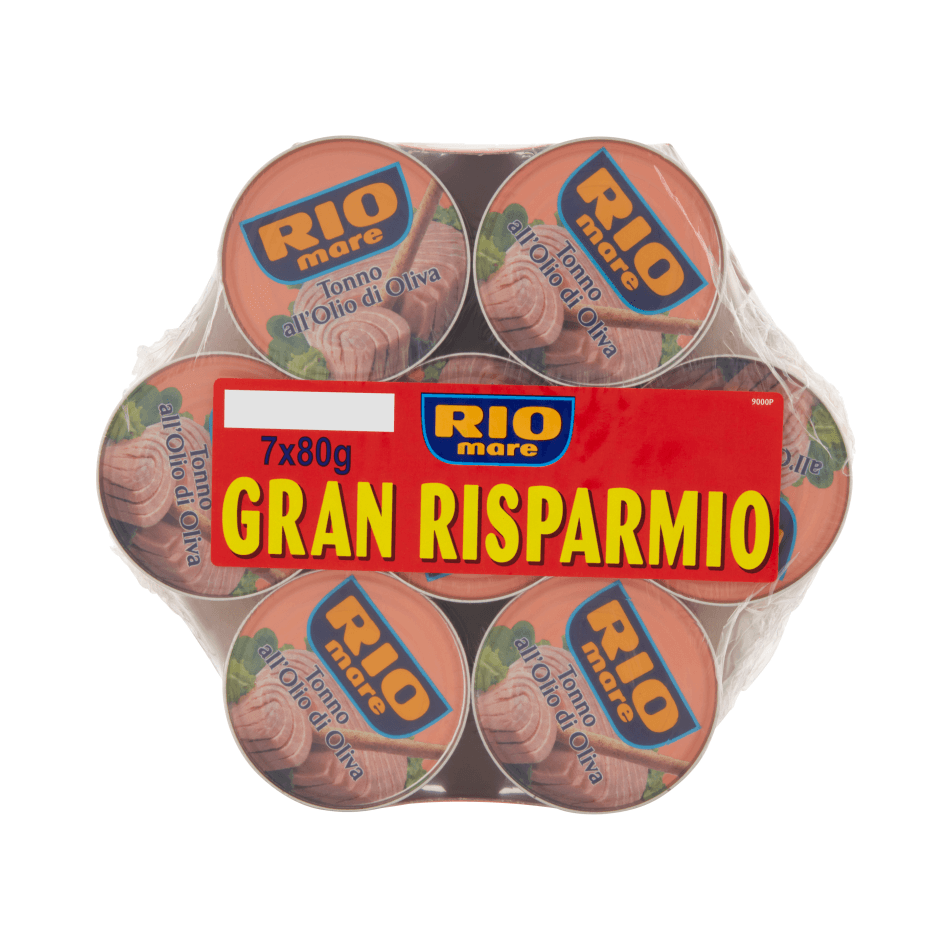 Rio Mare Tonno all'Olio d'Oliva - 7 x 80 gr - Tonno ed Ansjovis - Rio Mare