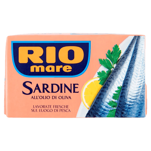 Rio Mare Sardine all'Olio di Oliva 120 g, latta rosa con sardine e limone
