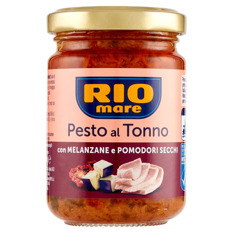 Rio Mare Pesto al Tonno con Melanzane e Pomodori Secchi 130 g, pesto con tonno, melanzane e pomodori secchi