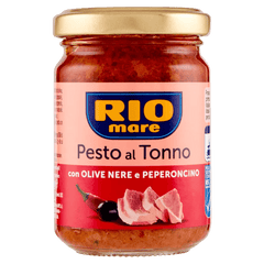 Rio Mare Pesto al Tonno con Olive Nere e Peperoncino 130 g, pesto con tonno, olive nere e peperoncino