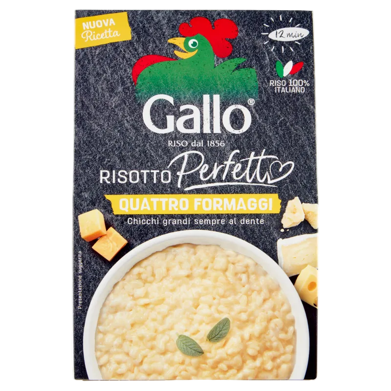 Gallo Risotto Perfetto met vier kazen 175 g, pak met romige kaasrisotto