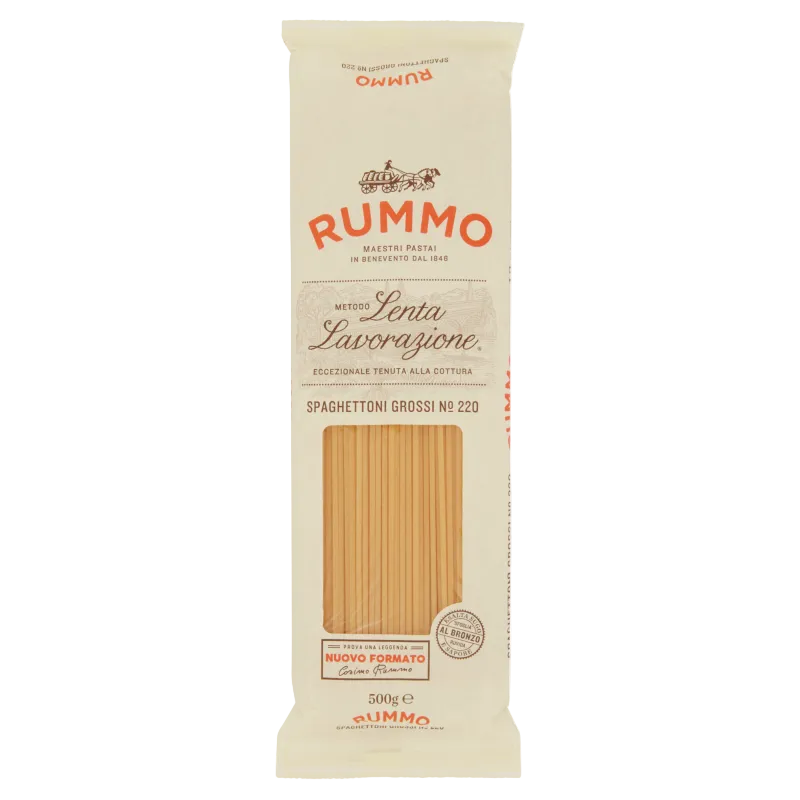 Rummo Spaghettoni Grossi N°220 500 g, ivoorkleurig pak met stempel bronzen matrijs