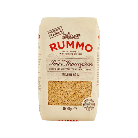 Rummo Stelline N°22 500 g, pacco avorio con finestra sulle stelline di semola