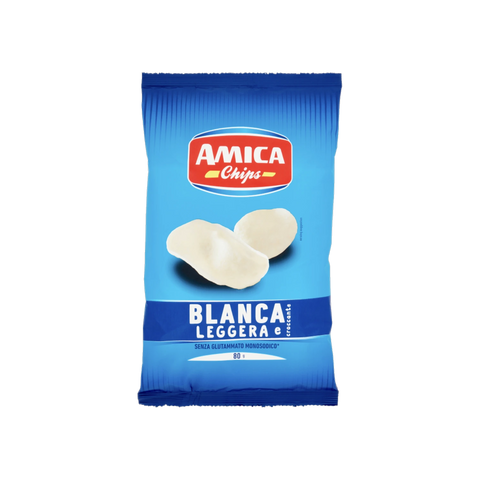 Amica Chips La Blanca Patatine 80 g, busta blu di patatine
