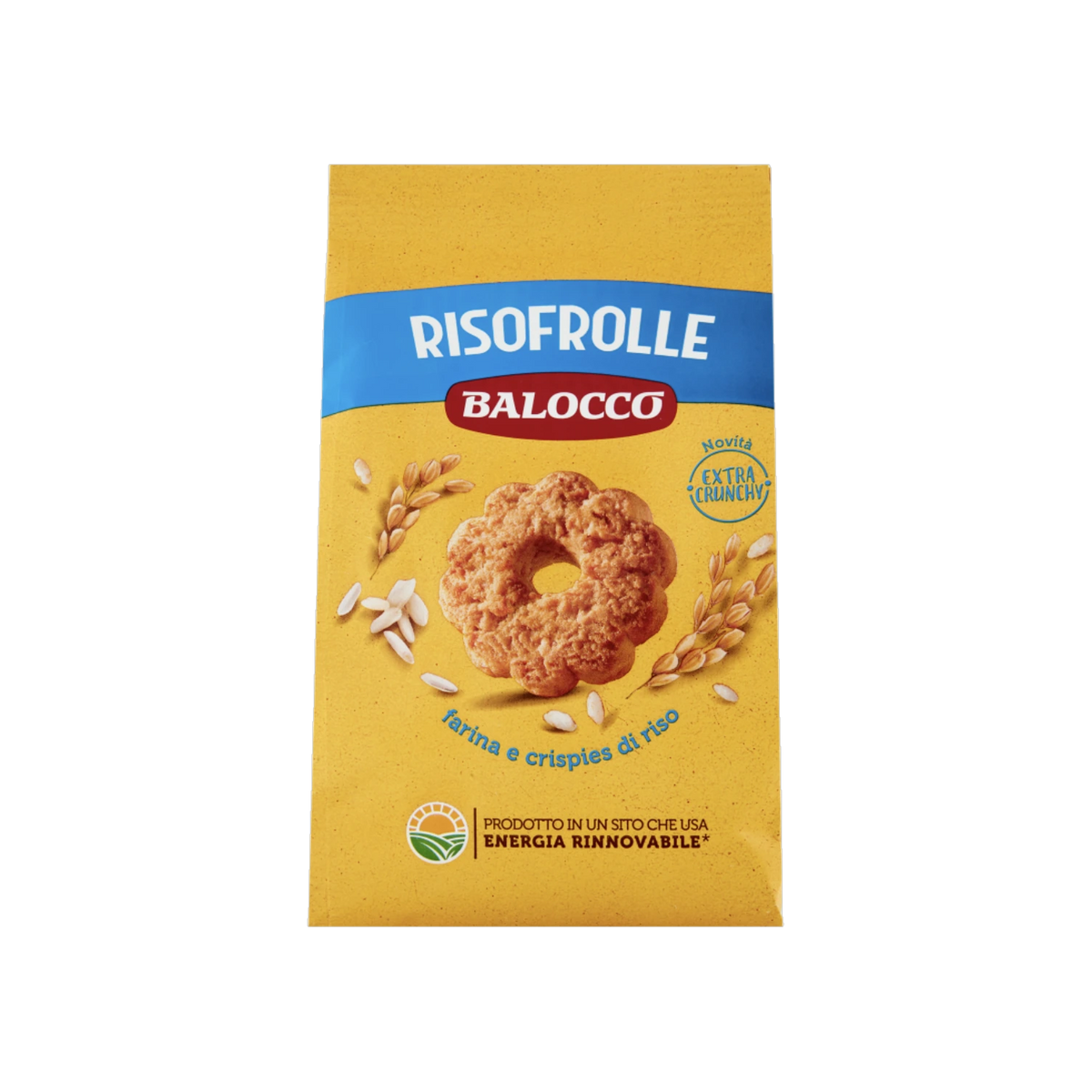 Balocco Risofrolle 350 g, pacco giallo di frollini con farina di riso