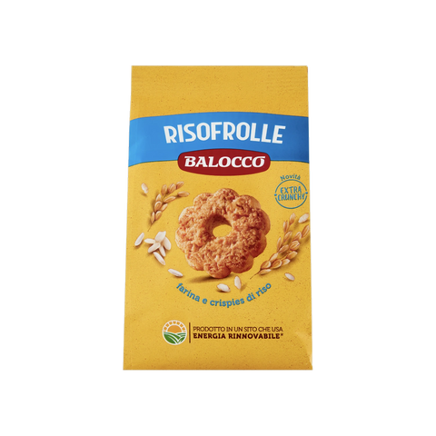 Balocco Risofrolle 350 g, pacco giallo di frollini con farina di riso