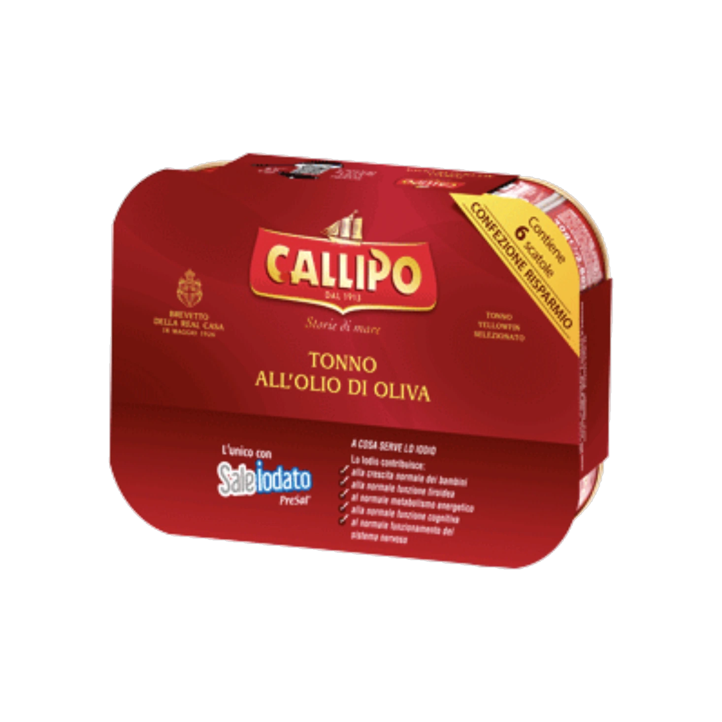 Callipo tonijn in olijfolie 6 x 70 g, rood multipack met zes blikjes