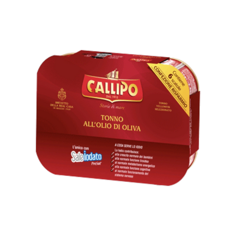 Callipo Tonno all'Olio di Oliva 6 x 70 g, multipack rosso con sei scatolette