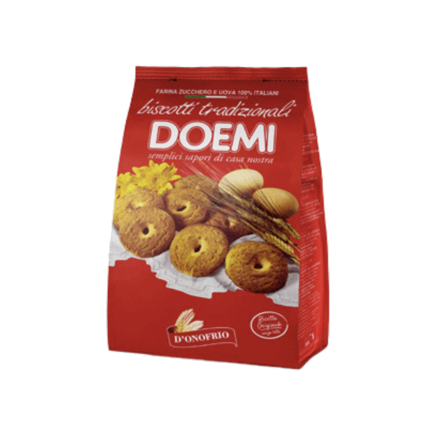 Doemi Biscotti Tradizionali koekjes 500 g, rode zak met koekjes op de voorkant