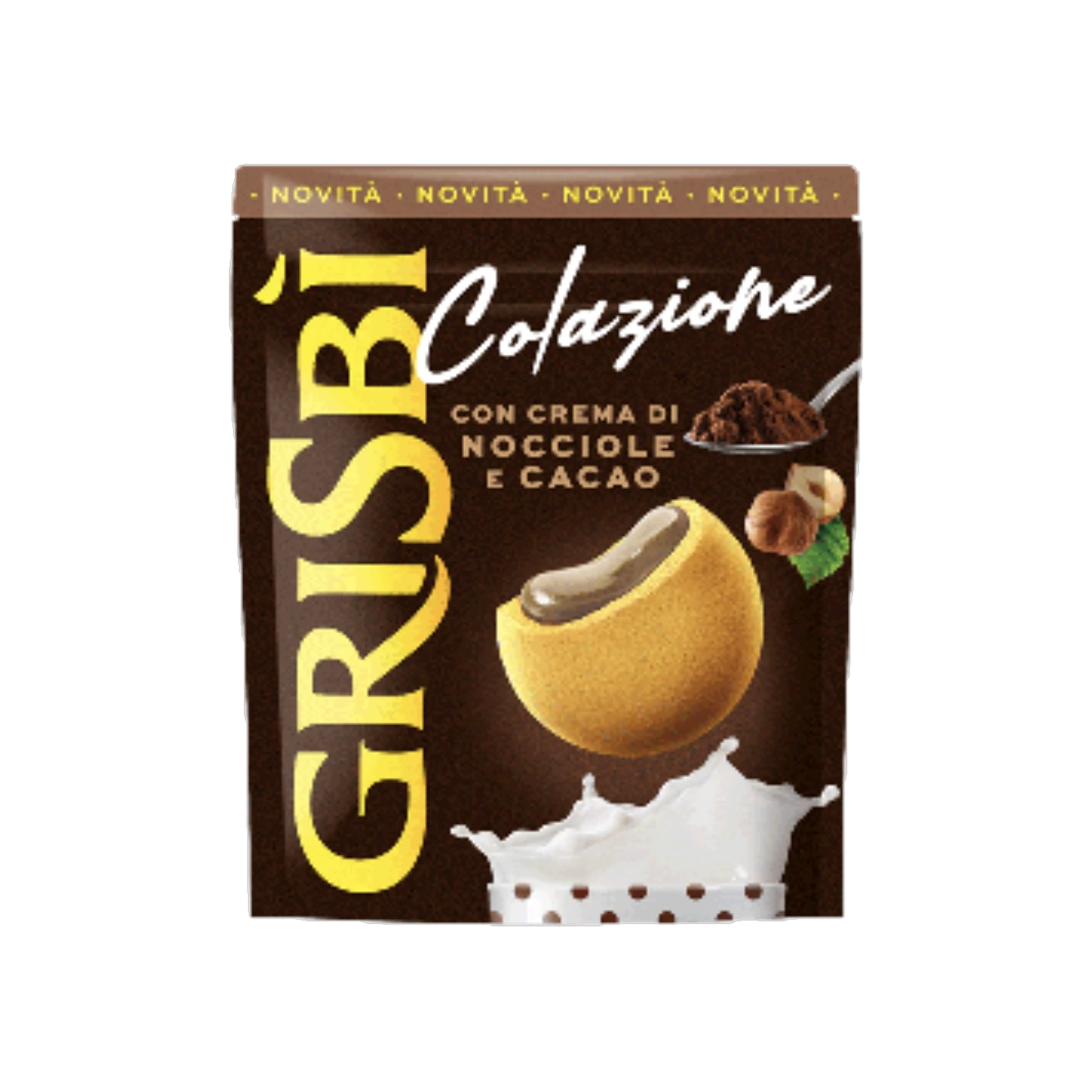 Grisbì Colazione Nocciole e Cacao koekjes 225 g, bruine hersluitbare zak