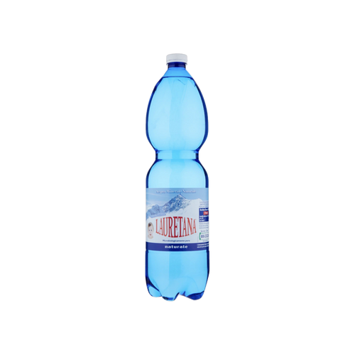 Lauretana Acqua Naturale 1,5 L, bottiglia PET azzurra con etichetta di montagna