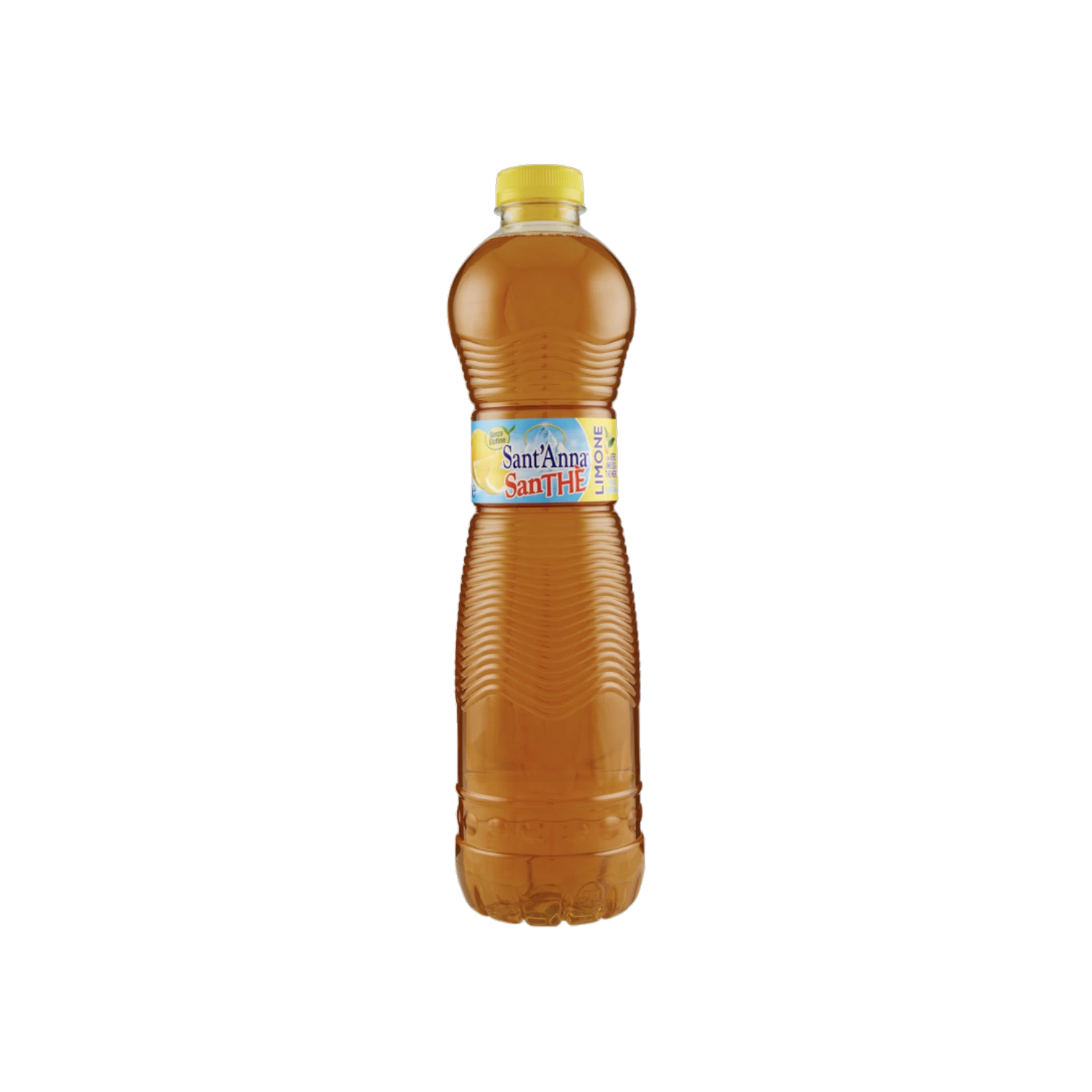 Sant'Anna SanThè Limone ijsthee 1,5 L, PET fles met goudgele thee en gele dop