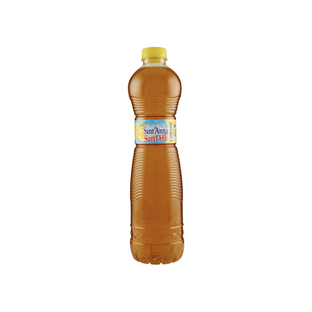 Sant'Anna SanThè Limone ijsthee 1,5 L, PET fles met goudgele thee en gele dop