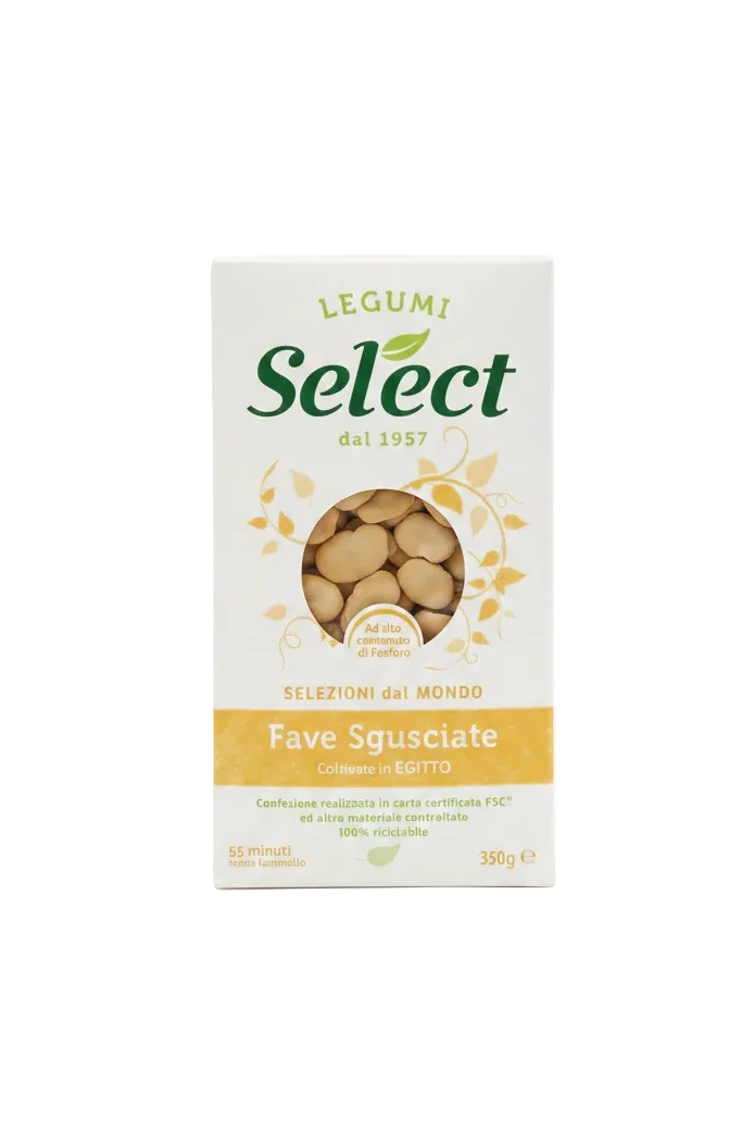 Select Fave Sgusciate gedroogde tuinbonen 350 g, lichte verpakking met gele band