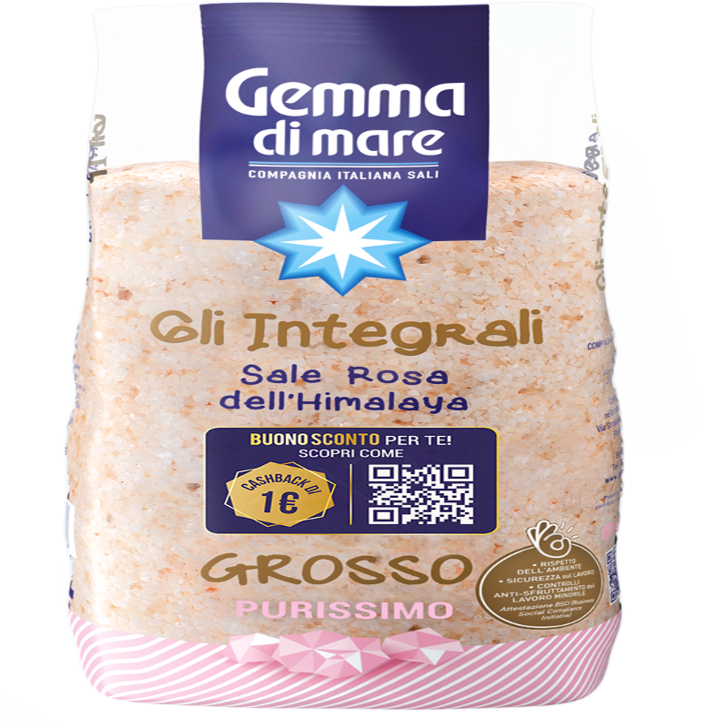 Gemma di Mare Sale Rosa dell’Himalaya Grosso - 1 Kg - Sale e Spezie - Gemma di mare