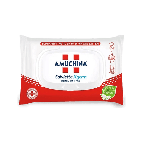 Amuchina Salviette Xgerm Disinfettanti Mani 20 pezzi, salviette biodegradabili senza acqua