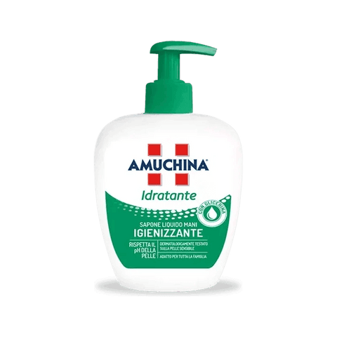 Amuchina Idratante Sapone Liquido Igienizzante 250 ml, sapone mani con glicerina e tè verde