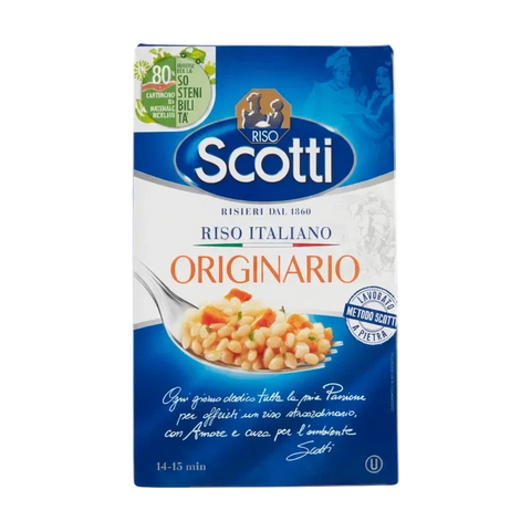 Scotti Riso Originario 1 kg, astuccio di riso italiano lavorato a pietra