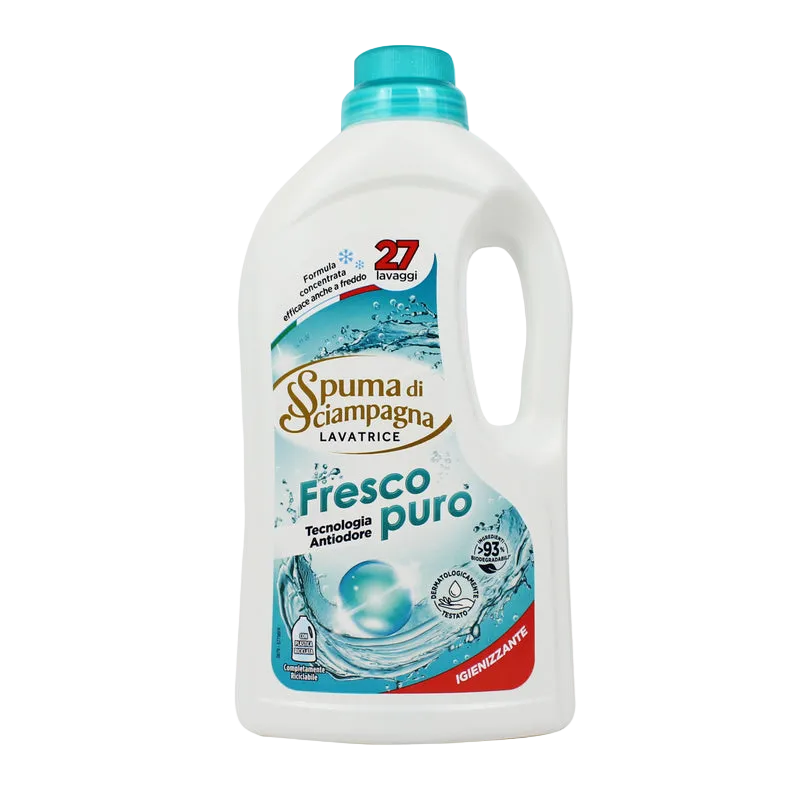 Spuma di Sciampagna Detersivo Lavatrice Fresco Puro 27 Lavaggi