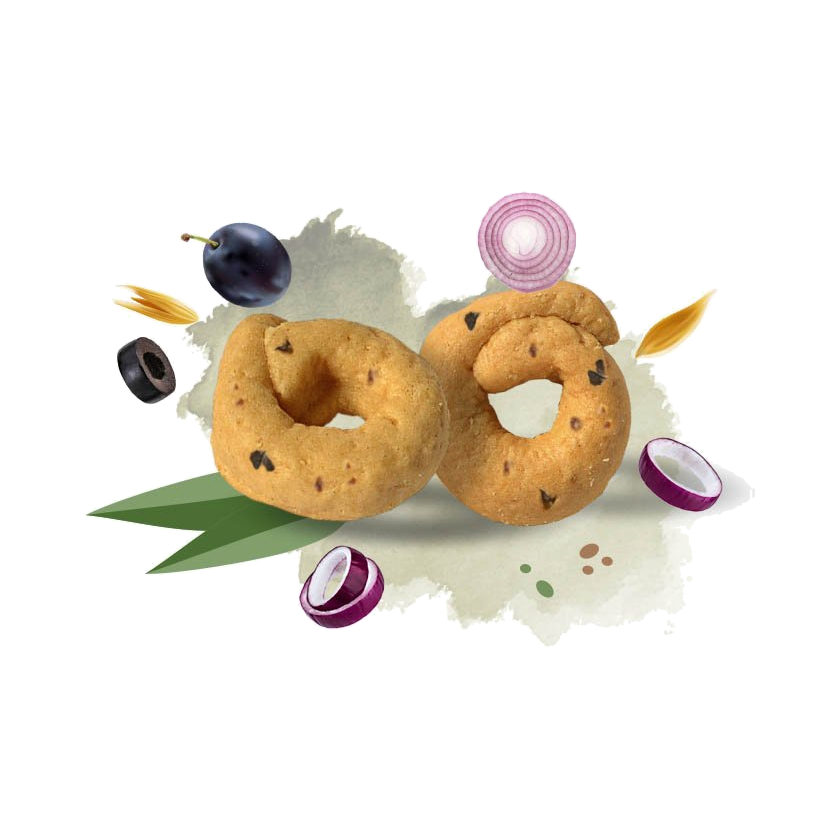 Tarallini Cipolla e Olive 250 gr - Fiore di Puglia - Snacks Salati - Fiore di Puglia
