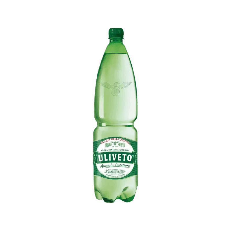 Uliveto mineraalwater van nature koolzuurhoudend 1,5 L, groene PET fles